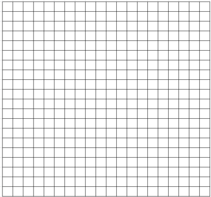 Blank 20 by 20 coordinate plane